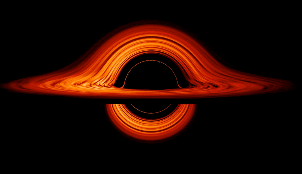 Simulation d'un trou noir avec disque d'acrétion